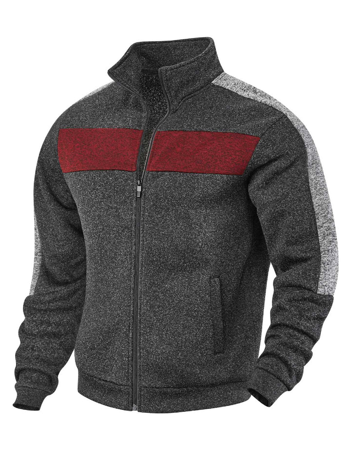 Herren Sportliche Fleecejacke mit hohem Kragen und reflektierenden Akzenten Echoarchiv