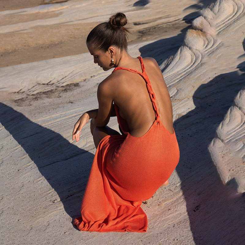 Damen elegantes Maxikleid mit verführerischen Seitenschlitzen Echo Archiv