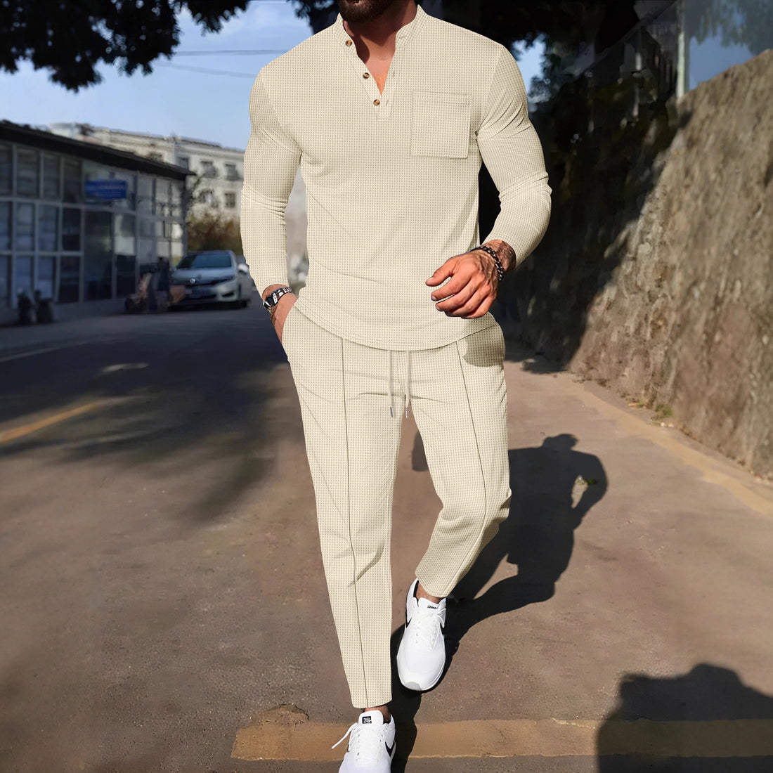 Herren modisches Freizeitoberteil mit lässiger Hose – Averon