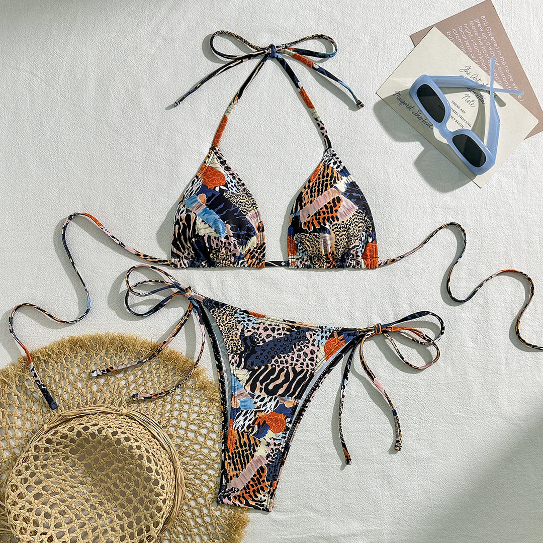 Damen Triangel-Bikini mit modischem Tiermuster Echo Archiv