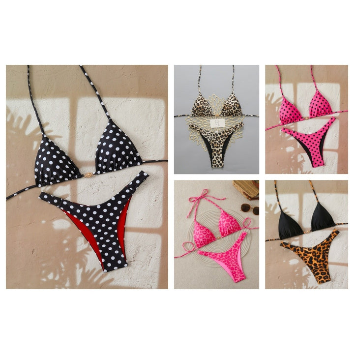 Damen Designer-Bikini mit Leopardenmuster und raffinierten Details Echo Archiv