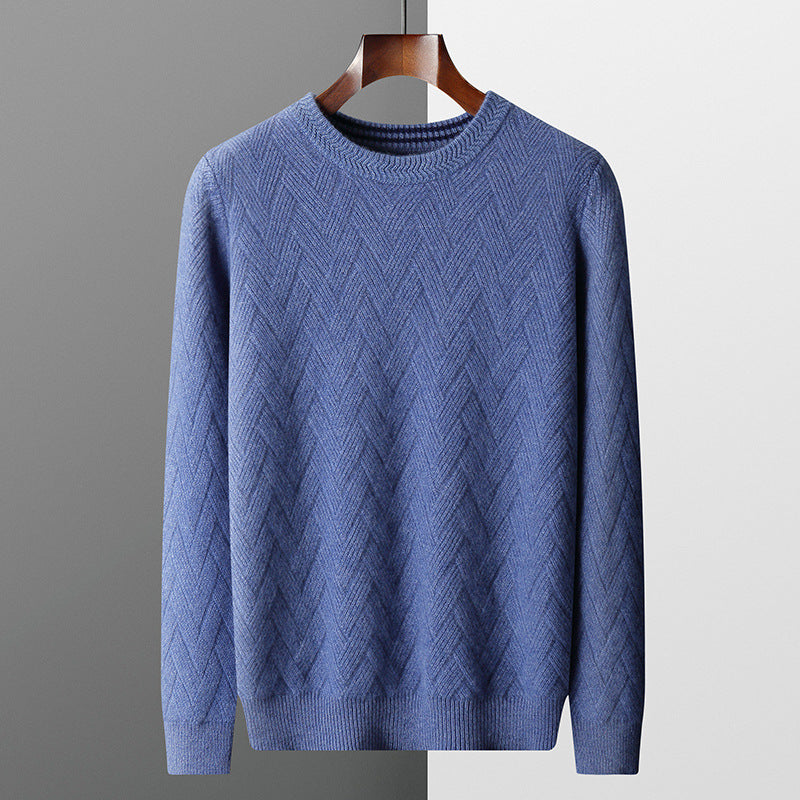 Herren klassischer Strickpullover mit modernem Zopfmuster Echoarchiv