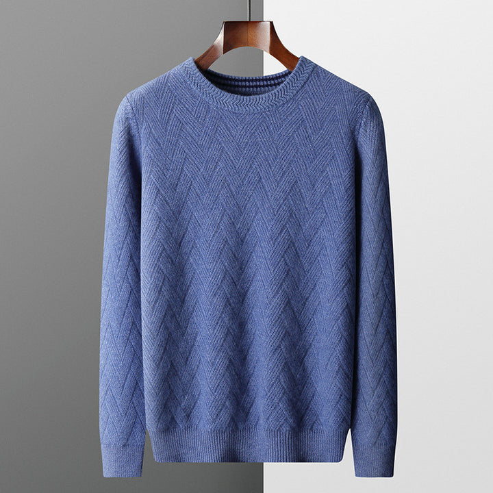 Herren klassischer Strickpullover mit modernem Zopfmuster Echoarchiv