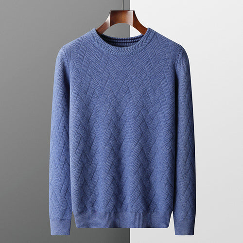 Herren klassischer Strickpullover mit modernem Zopfmuster Echoarchiv