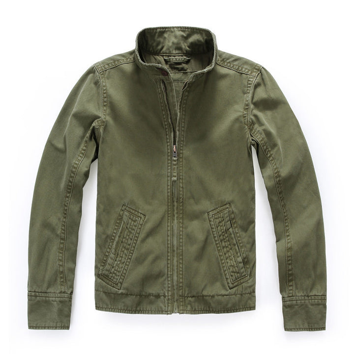 Herren leichte Baumwoll-Twill Feldjacke mit Stehkragen und Reißverschluss Echoarchiv