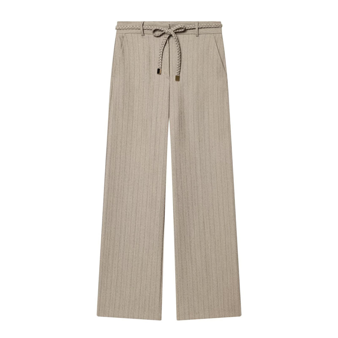 Damen elegante, weit geschnittene Hochbundhose mit geometrischem Streifenmuster Echo Archiv
