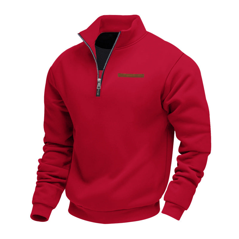 Herren modischer Kapuzenpullover mit halbem Reißverschluss und hochwertigen Details Echoarchiv
