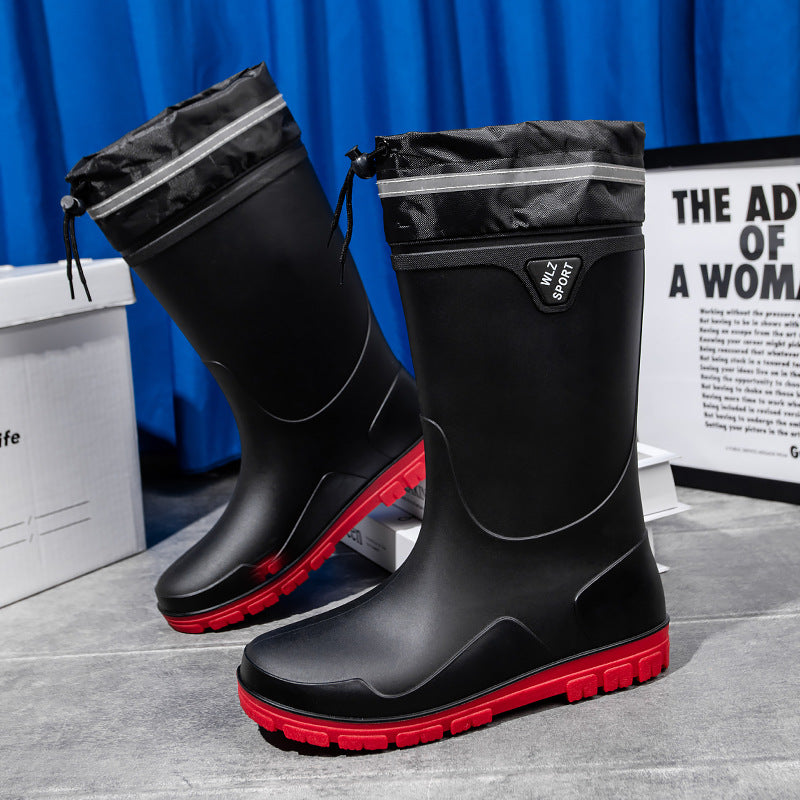 Herren Outdoor-Gummistiefel mit Thermokragen, Zugkordelverschluss und rutschfester Profilsohle Echoarhiv
