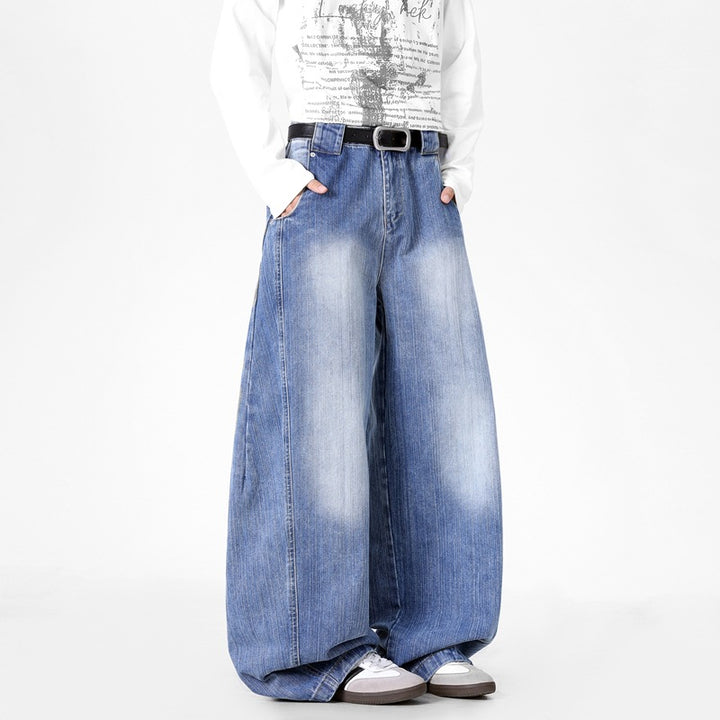 Herren Extraweite Baggy-Jeans mit extrem weitem Bein, tiefem Schritt & markanter Used-Waschung Echoarchiv