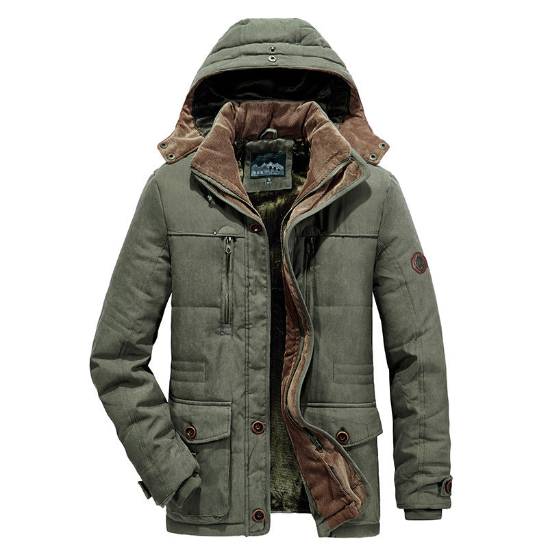 Herren nan isolierte Kapuzen-Fieldjacke mit Cord-Innenfutter, gesteppter Thermoisolierung und multifunktionalen Taschen Echo Archiv