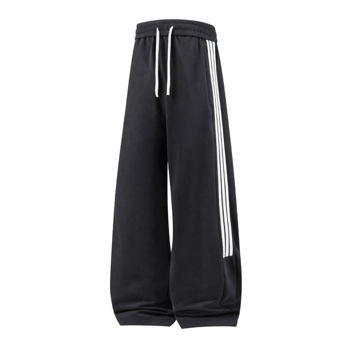 Damen Weite High-Waist Jogginghose mit markanten Seitenstreifen & Kordelzug Echoarchiv