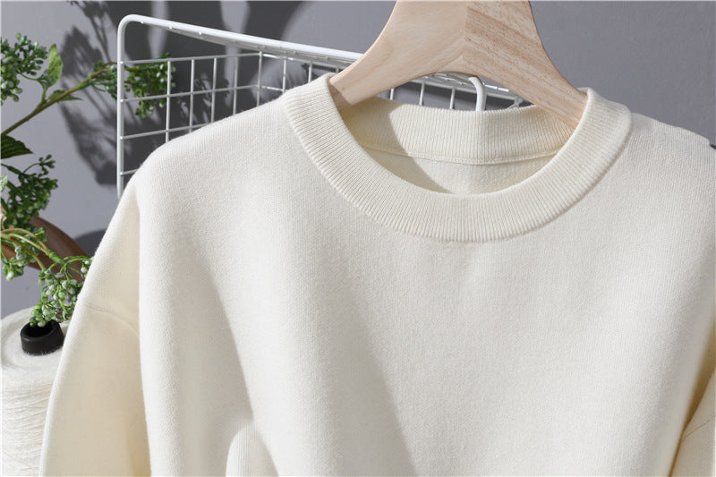 Damen Leichter Baumwoll-Mix Rundhals-Pullover mit minimalistischem Schnitt Echo Archiv