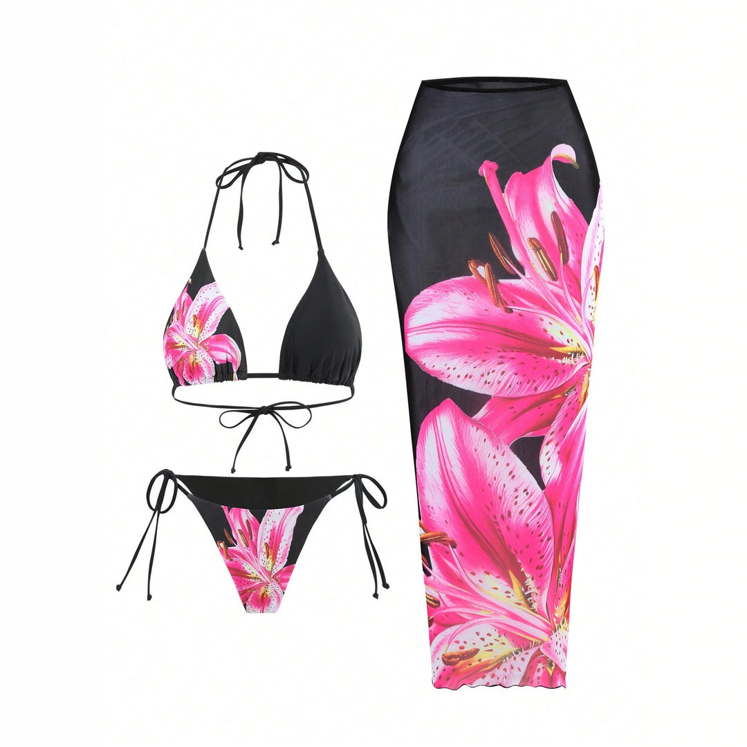 Damen Bikiniset mit floralem Wickelrock Echo Archiv