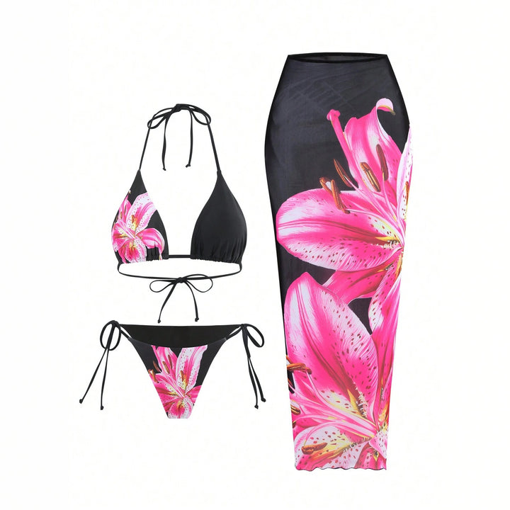 Damen Bikiniset mit floralem Wickelrock Echo Archiv