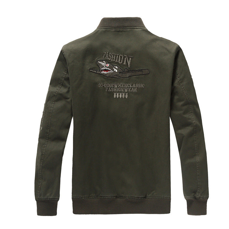 Herren nan militärisch inspirierte Bomberjacke mit gestickten Patches, Ärmel-Tasche und elastischen Rippbündchen Echo Archiv