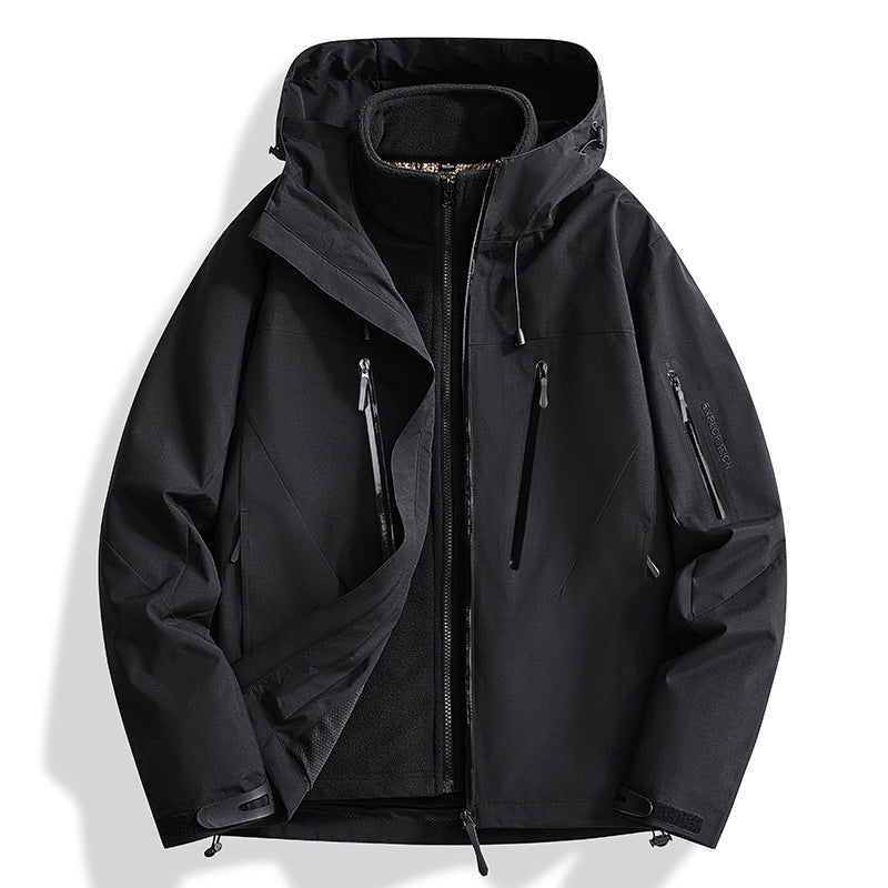Herren Zwei-in-Eins Softshell-Outdoorjacke mit abnehmbarer Fleece-Innenjacke und wasserdichten Reißverschlüssen Echo Archiv