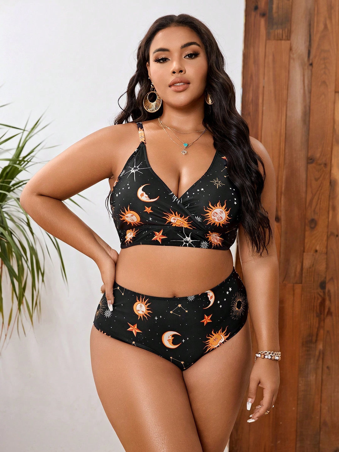 Damen Bikini-Set mit kreativem Sternen-Design und bequemen hoch geschnittenen Höschen Echo Archiv