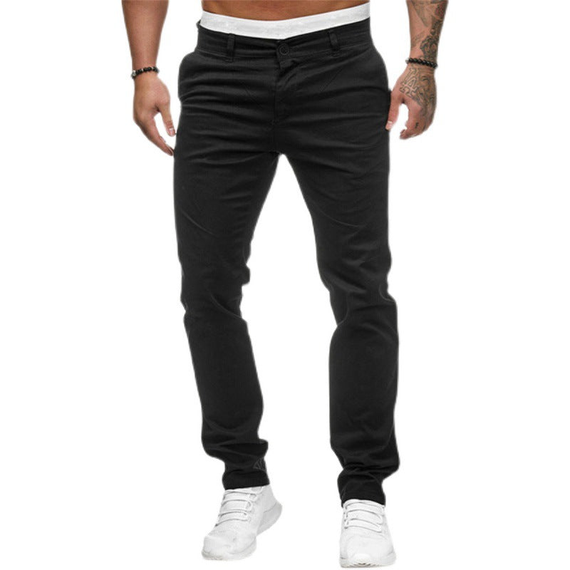 Herren Slim-Fit Chino-Hose mit elastischem Bund und seitlichen Taschen Echoarchiv