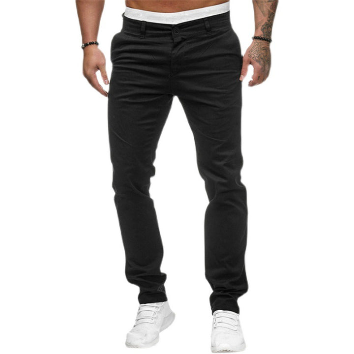Herren Slim-Fit Chino-Hose mit elastischem Bund und seitlichen Taschen Echoarchiv