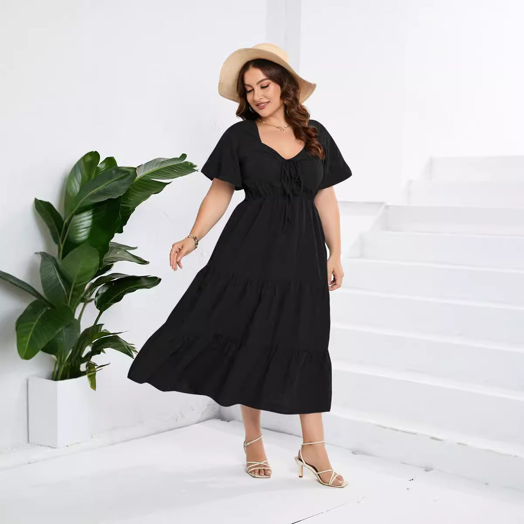 Damen Sommerliches Midikleid mit schmeichelndem Taillenzug und luftigen Ärmeln Echo Archiv