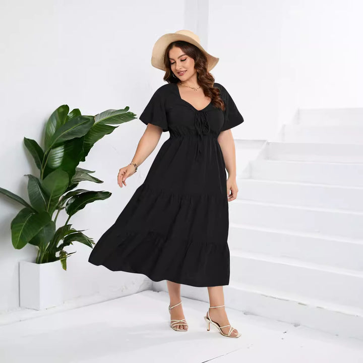 Damen Sommerliches Midikleid mit schmeichelndem Taillenzug und luftigen Ärmeln Echo Archiv