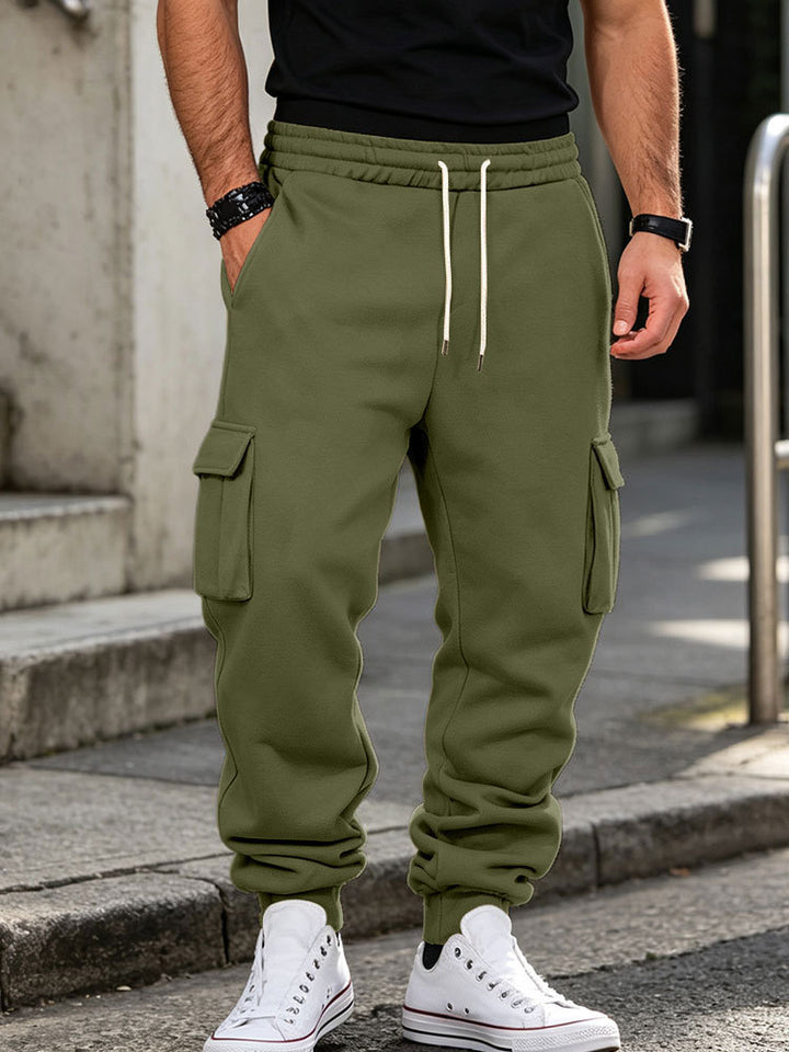 Herren Cargo-Jogginghose aus Baumwollfleece mit elastischem Bund und Beinbündchen Echoarchiv
