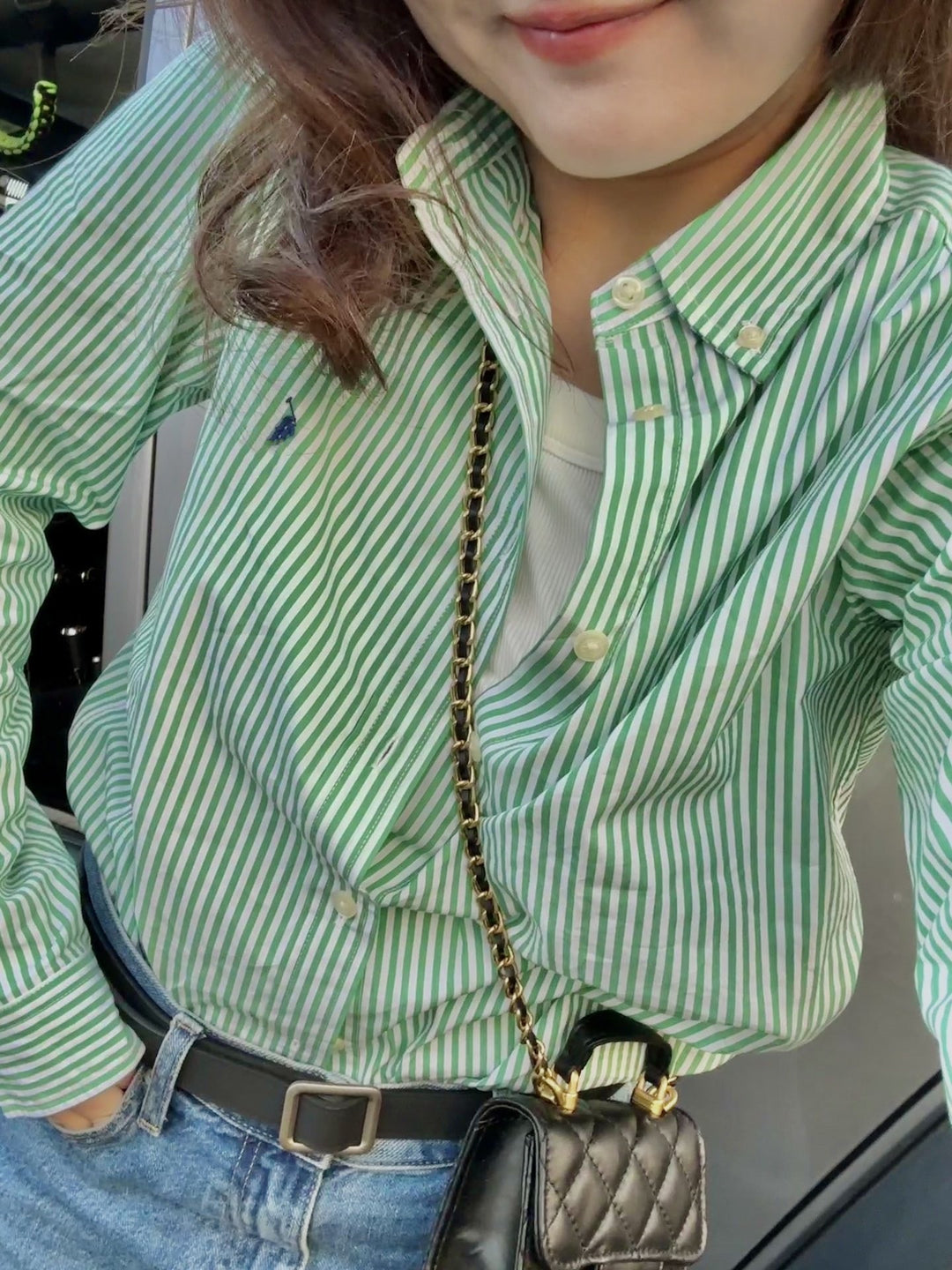 Damen Gestreiftes Button-Down Hemd Echo Archiv