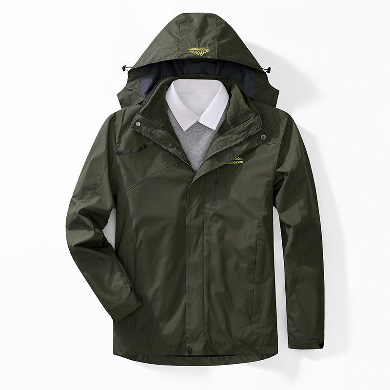 Herren zweilagige wasserdichte Outdoorjacke mit Fleecekragen und Kapuze Echo Archiv