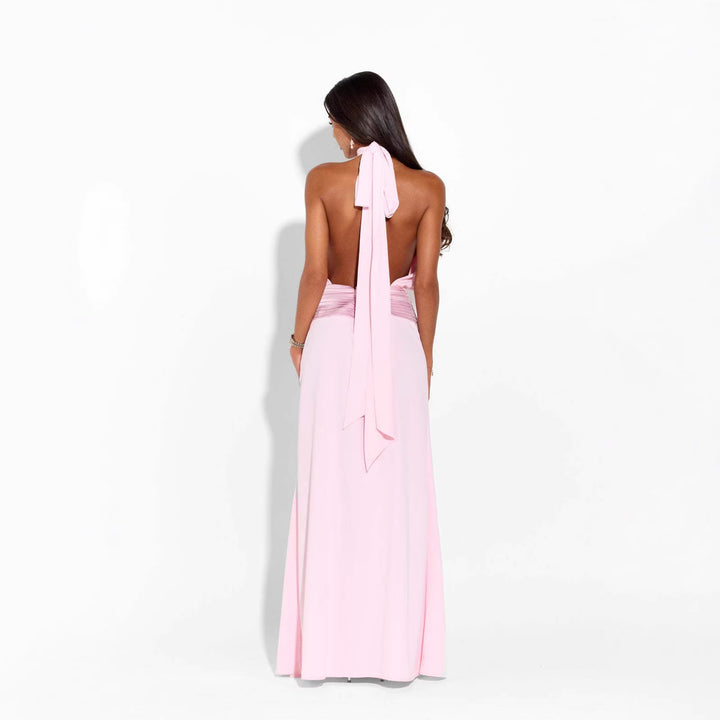 Damen Elegantes Maxikleid mit hochgeschlossenem Design und fließendem Fall Echo Archiv