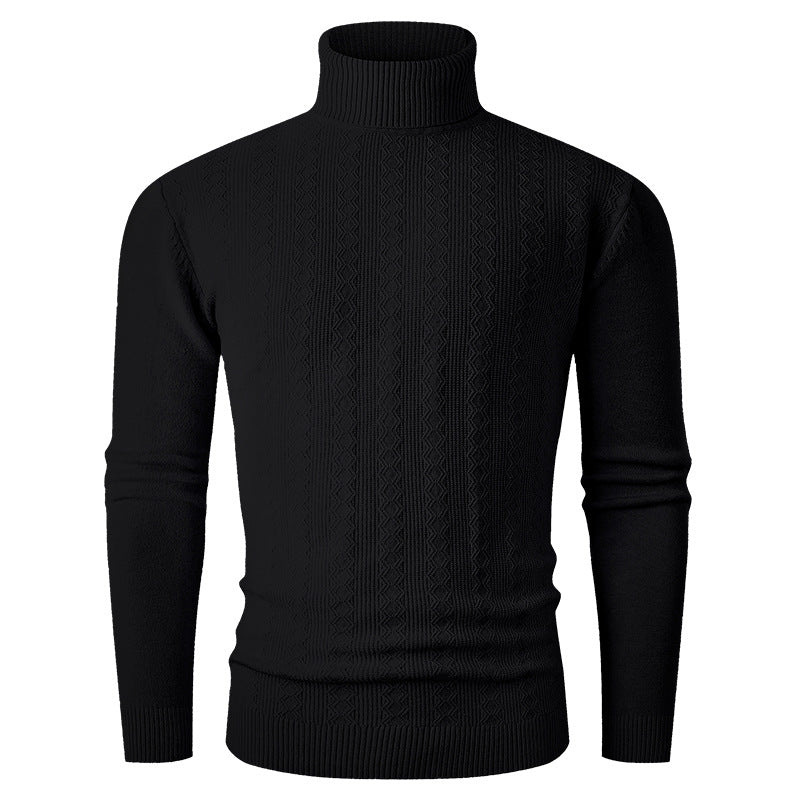 Herren Rollkragenpullover aus Feinstrick mit Zopfmuster und schmaler Silhouette Echo Archiv