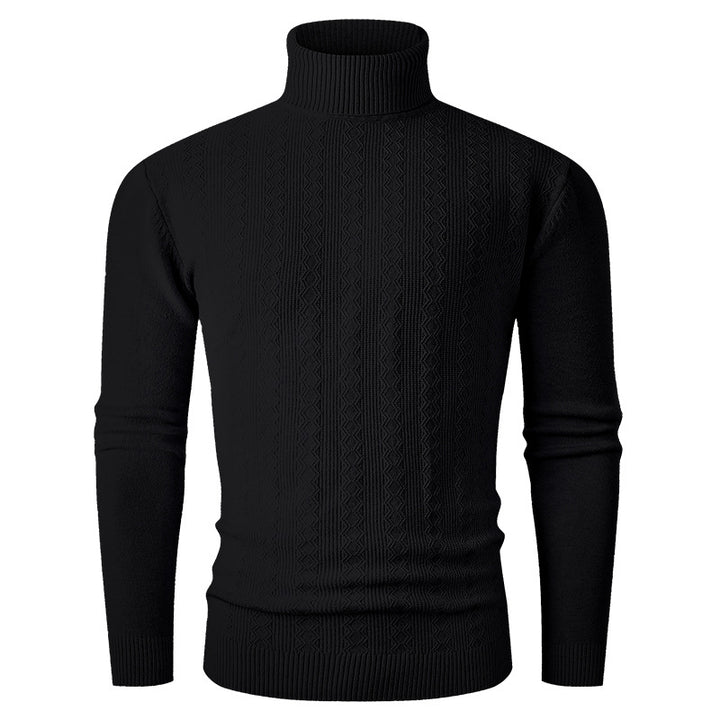 Herren Rollkragenpullover aus Feinstrick mit Zopfmuster und schmaler Silhouette Echo Archiv