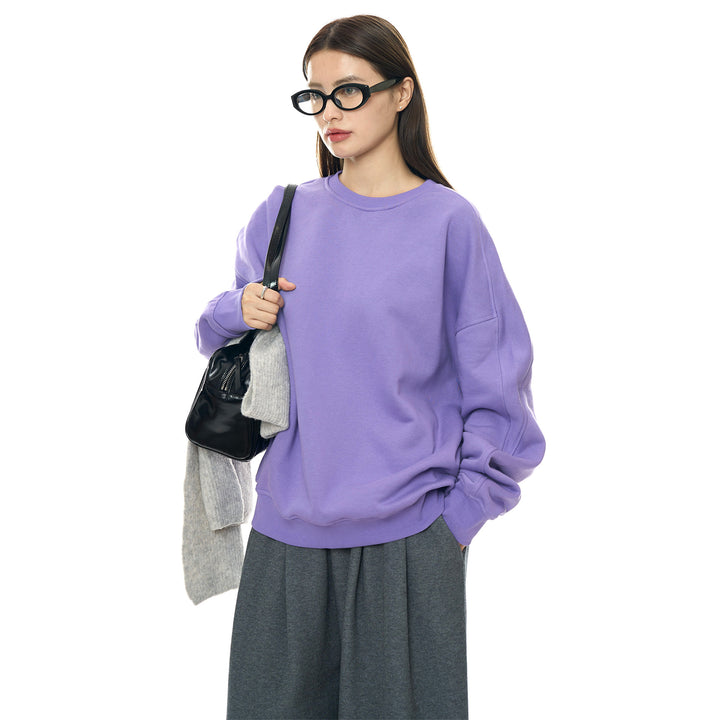 Damen Oversize‑Sweatshirt aus French‑Terry mit überschnittener Schulter und elastischem Saum Echoarchiv