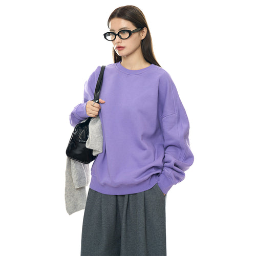 Damen Oversize‑Sweatshirt aus French‑Terry mit überschnittener Schulter und elastischem Saum Echoarchiv