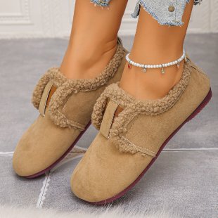 Damen Gefütterte Velours‑Slipper mit Teddybesatz und flexibler Gummisohle Echo Archiv