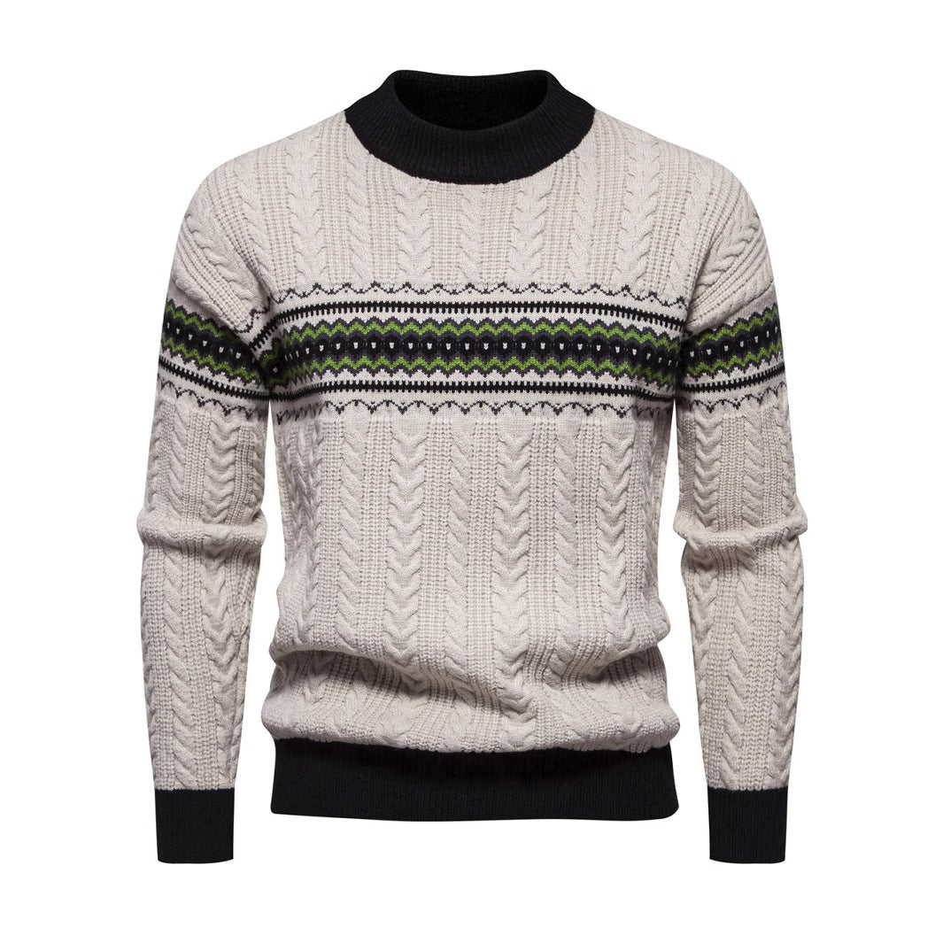 Herren Strickpullover mit innovativem Zopfmuster und stilvollen Akzenten Echoarchiv