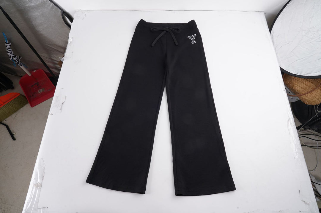 Damen Weiche High‑Waist Lounge‑Hose mit weitem Bein, Tunnelzug und dezentem Markenstick – Avélisse
