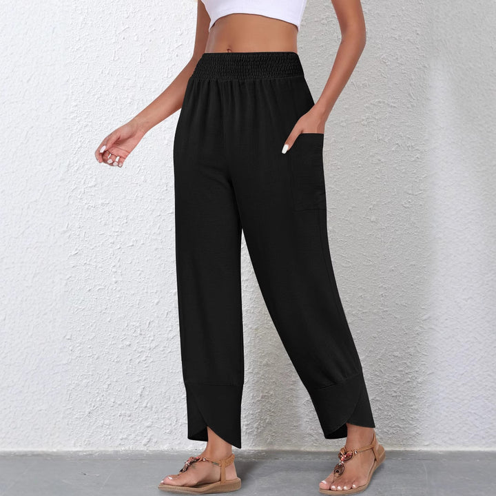 Damen Weite Sommerhose mit elastischem Bund und praktischen Taschen Echo Archiv