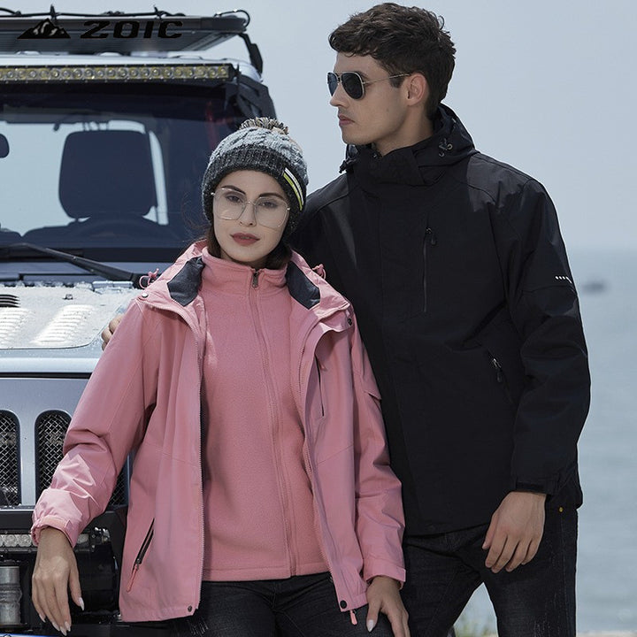 Damen Wasserdichte Outdoorjacke mit Kapuze, atmungsaktiver Membran und Multifunktions‑Reißverschlusstaschen – Célinea