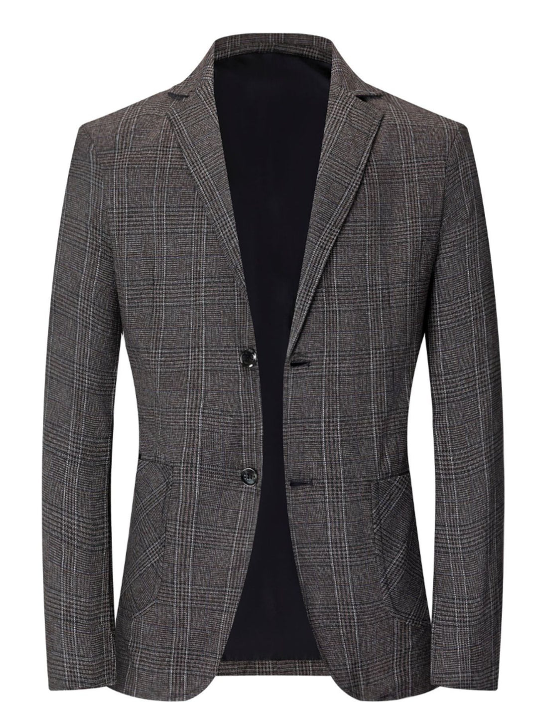 Herren eleganter Blazer mit modernem Karomuster und praktischen Taschen Echoarchiv