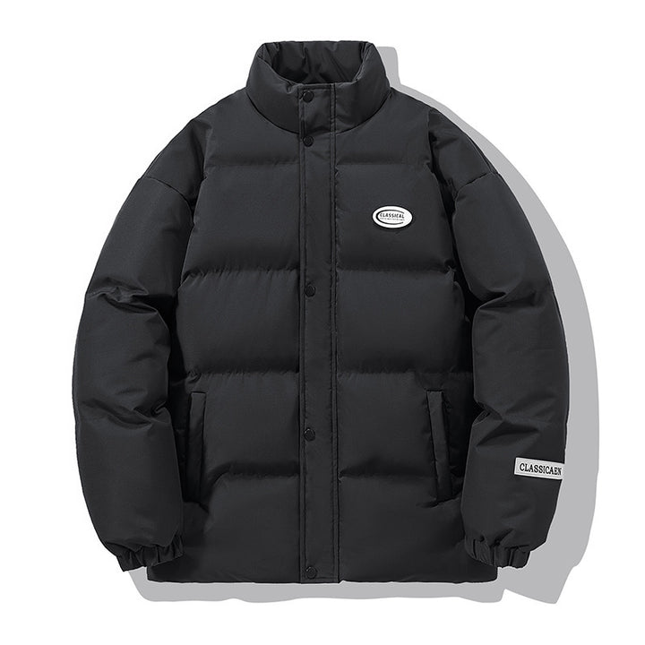 Unisex Wattierte City-Pufferjacke mit hochschließendem Stehkragen und verdeckter Druckknopfleiste Echo Archiv