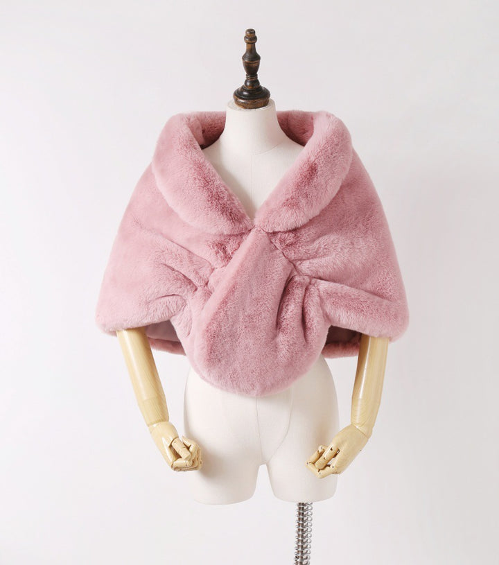 Damen elegante Kunstpelz-Schulterstola im Capelet‑Schnitt Echo Archiv