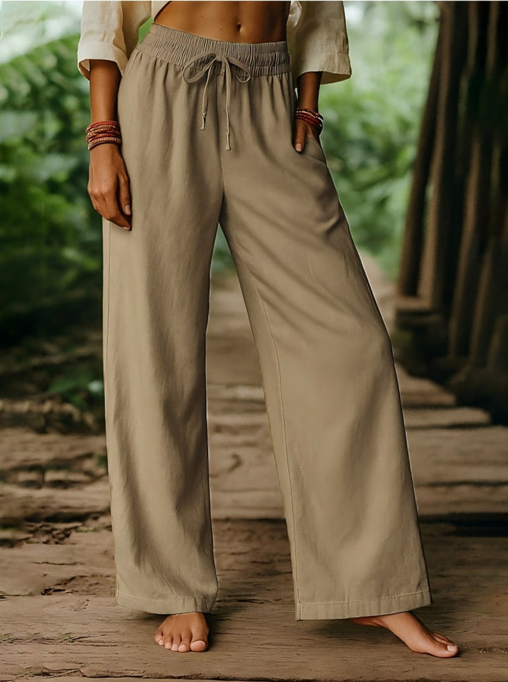 Damen Luftige Freizeithose mit weitem Schnitt und elastischem Bund Echo Archiv
