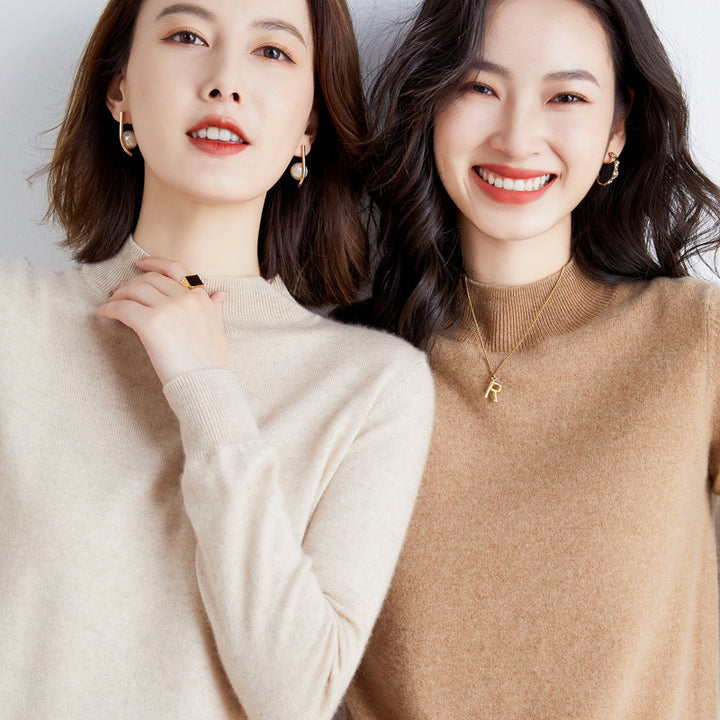 Damen Kurzrollkragen Feinstrickpullover mit leichtem Mohair-Effekt Echoarchiv