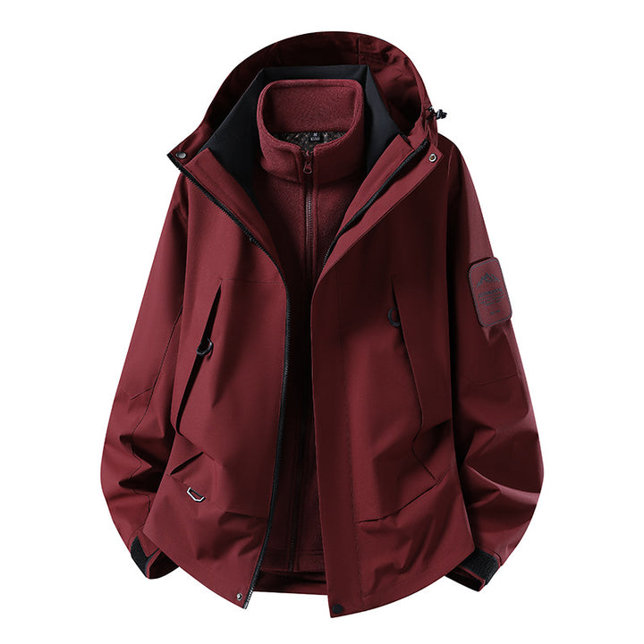 Unisex wasserfeste zweilagige Softshell-Regenjacke mit herausnehmbarem Fleecefutter und Kapuze Echoarchiv
