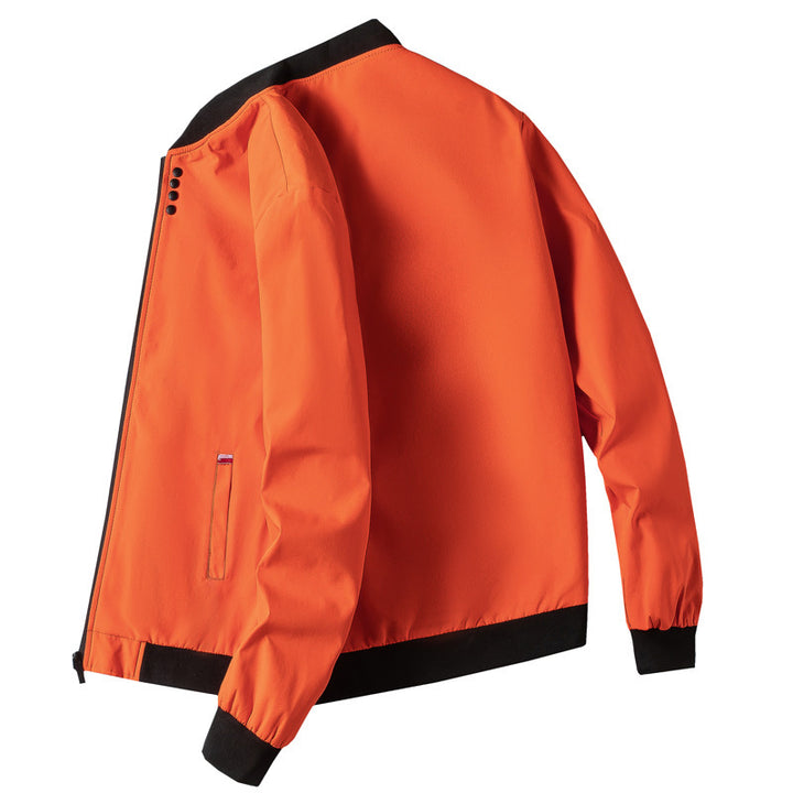 Herren modische Freizeitjacke mit hohem Kragen und seitlichem Reißverschluss Echoarchiv