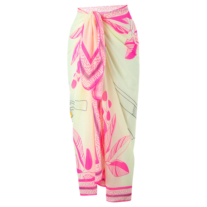 Damen Badeanzug mit elegantem Wickeldesign und floralem Pareo Echo Archiv