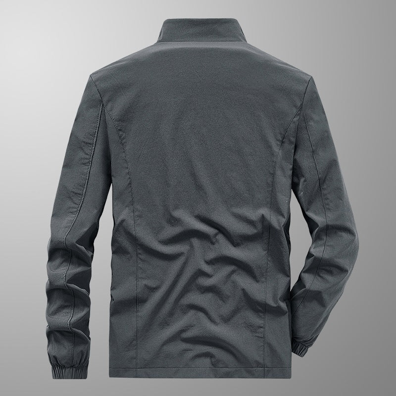 Herren Softshell‑Outdoorjacke mit Stehkragen, wind‑ und wasserabweisender Membran & reflektierendem Bruststreifen Echoarchiv