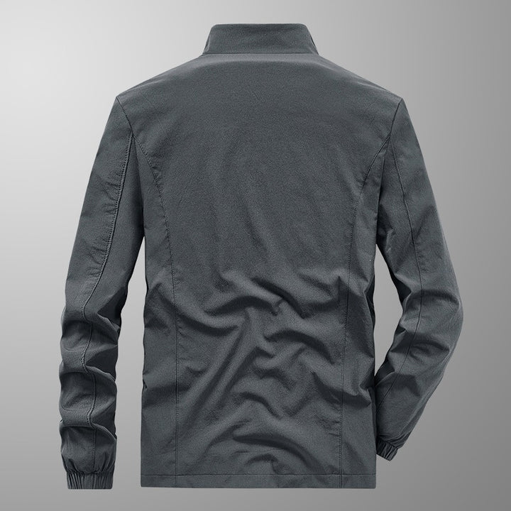 Herren Softshell‑Outdoorjacke mit Stehkragen, wind‑ und wasserabweisender Membran & reflektierendem Bruststreifen Echoarchiv