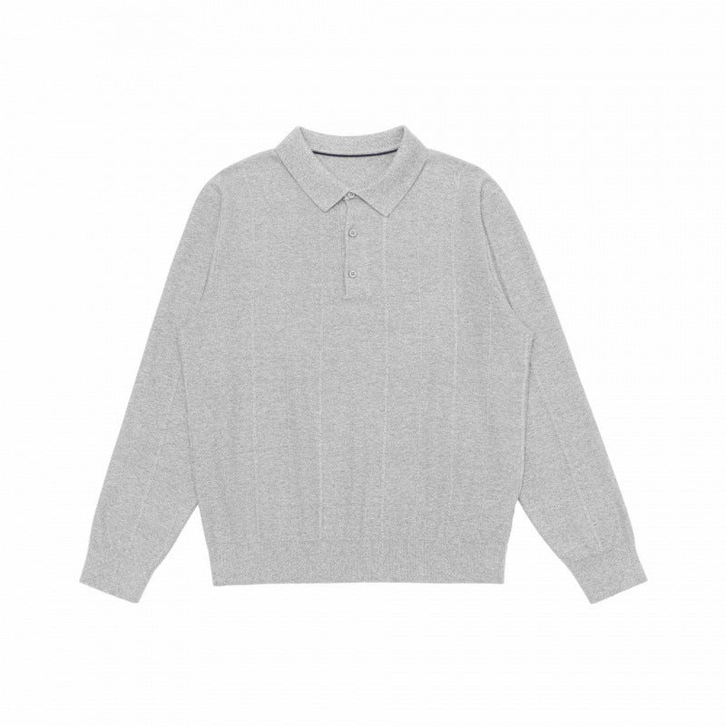 Herren Feinstrick-Poloshirt mit Henley-Knopfleiste, Rippbündchen und leicht kastigem Schnitt Echo Archiv