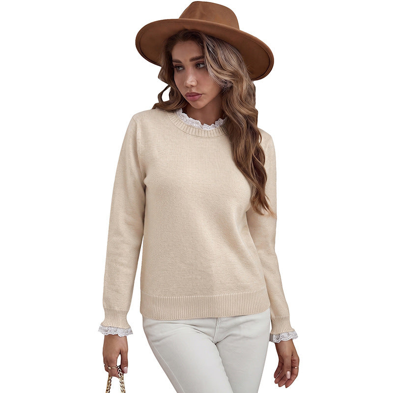Damen Eleganter Pullover mit Spitzendetails Echo Archiv